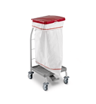 Wózek na bieliznę  DUST  z powłoka RILSAN 70L z pokrywą i pedałem - worek opcjonalnie