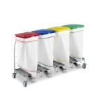 Wózek na bieliznę DUST z powłoką RILSAN 4x70L z pokrywami i pedałami - worek opcjonalnie